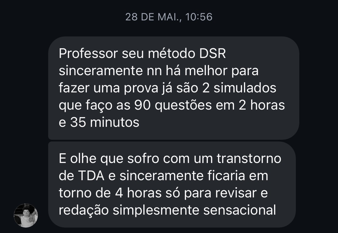 Depoimento de aluno sobre o Método DSR