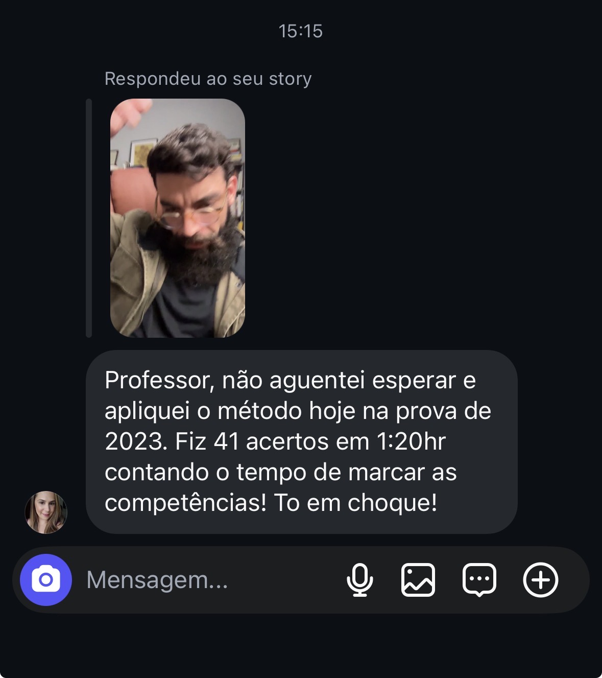 Depoimento de aluno sobre o Método DSR