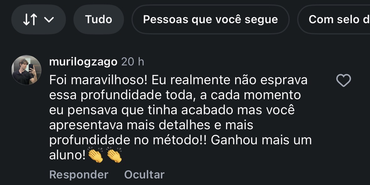 Depoimento de aluno sobre o Método DSR